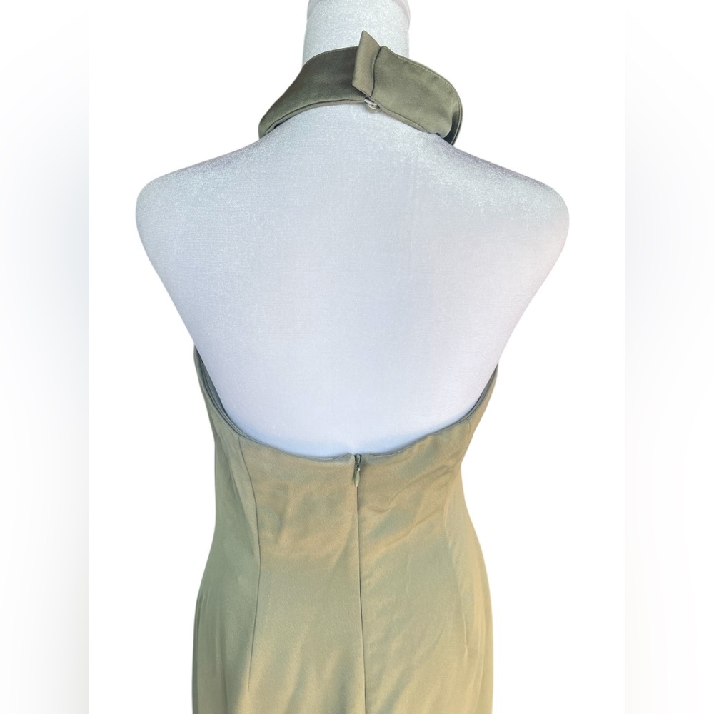 BHLDN Anthropologie Ruby Twist Halter Maxi Dress in Moss Size 6 - Picture 7 of 14